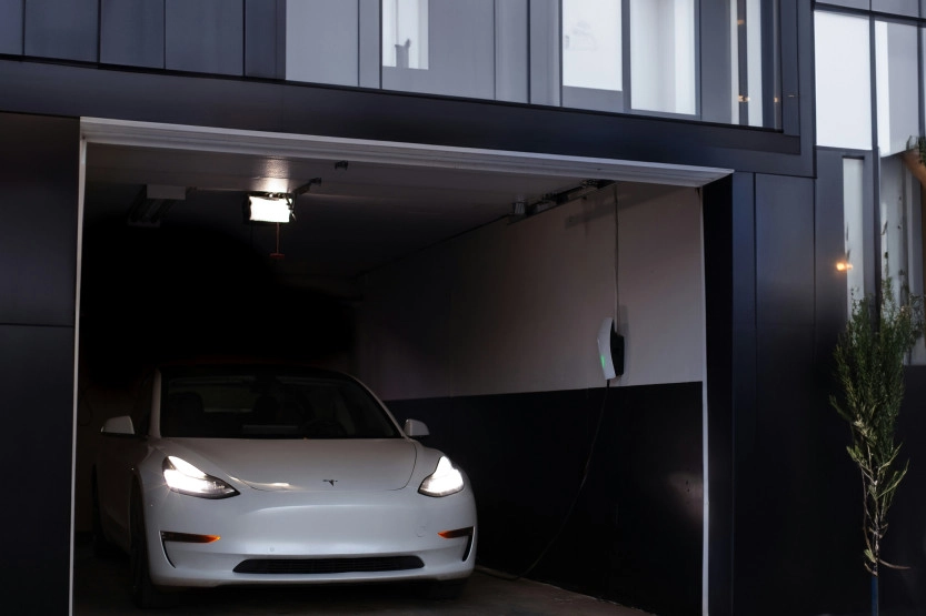 Tesla in Garage